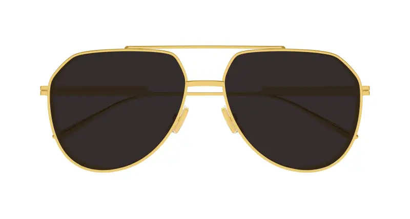 Unisex Bottega Veneta BV1465S 001 Occhiali da sole Metallo Oro Grigio Pilot miniatura 2