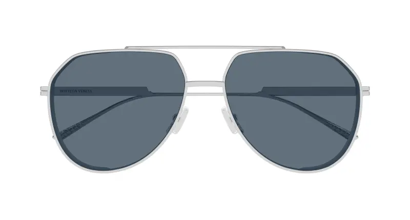 Unisex Bottega Veneta BV1465S 003 Occhiali da sole Metallo Argento Blu Pilot miniatura 2