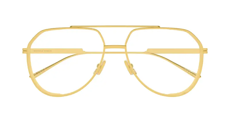 Unisex Bottega Veneta BV1465S 005 Occhiali da sole Metallo Oro Trasparente Pilot miniatura 2