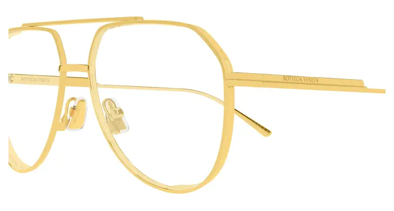 Unisex Bottega Veneta BV1465S 005 Occhiali da sole Metallo Oro Trasparente Pilot miniatura 3