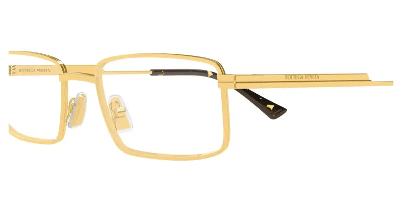 Unisex Bottega Veneta BV1467O 003 Montature da vista Metallo Oro Trasparente Squadrata miniatura 3