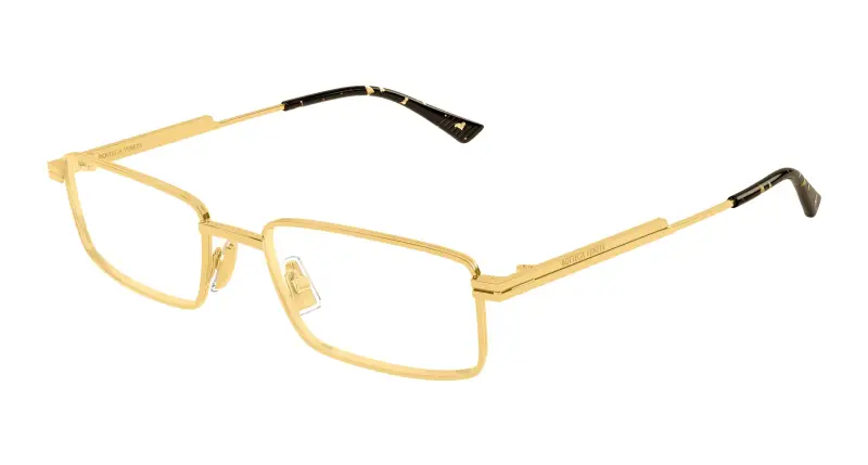 Unisex Bottega Veneta BV1467O 003 Montature da vista Metallo Oro Trasparente Squadrata