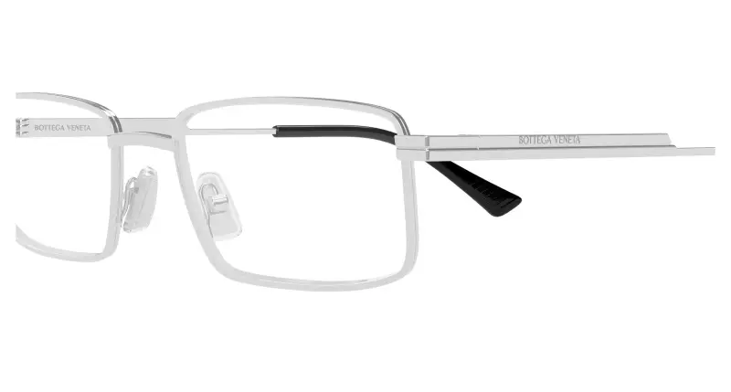 Unisex Bottega Veneta BV1467O 004 Montature da vista Metallo Argento Trasparente Squadrata miniatura 3