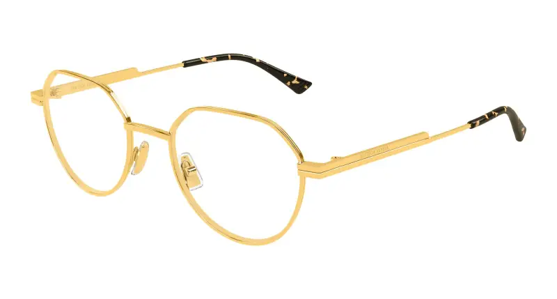 Unisex Bottega Veneta BV1468O 001 Montature da vista Metallo Oro Trasparente Rotonda