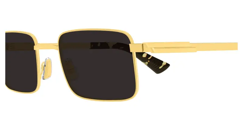 Unisex Bottega Veneta BV1469S 001 Occhiali da sole Metallo Oro Grigio Squadrata miniatura 3