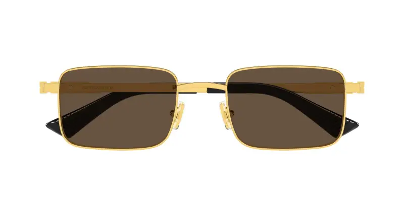 Unisex Bottega Veneta BV1469S 005 Occhiali da sole Metallo Oro Marrone Squadrata miniatura 2