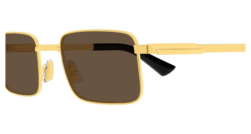 Unisex Bottega Veneta BV1469S 005 Occhiali da sole Metallo Oro Marrone Squadrata miniatura 3