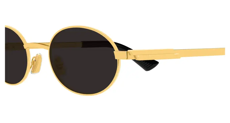 Unisex Bottega Veneta BV1470S 001 Occhiali da sole Metallo Oro Grigio Rotonda miniatura 3