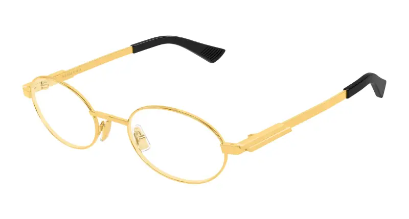 Unisex Bottega Veneta BV1470S 005 Occhiali da sole Metallo Oro Trasparente Rotonda