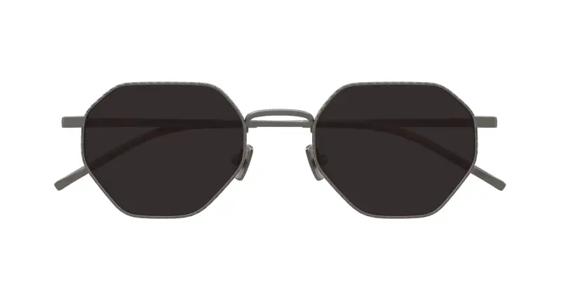 Unisex Bottega Veneta BV1471S 001 Occhiali da sole Titanio Rutenio Grigio Rotonda miniatura 2