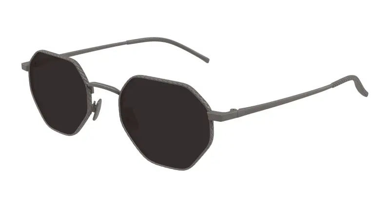 Unisex Bottega Veneta BV1471S 001 Occhiali da sole Titanio Rutenio Grigio Rotonda