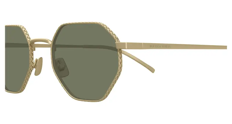 Unisex Bottega Veneta BV1471S 003 Occhiali da sole Titanio Bronzo Verde Rotonda miniatura 3