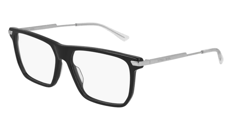 Bottega Veneta Unisex BV1071O 004 Montature da vista Acetato Nero Squadrata