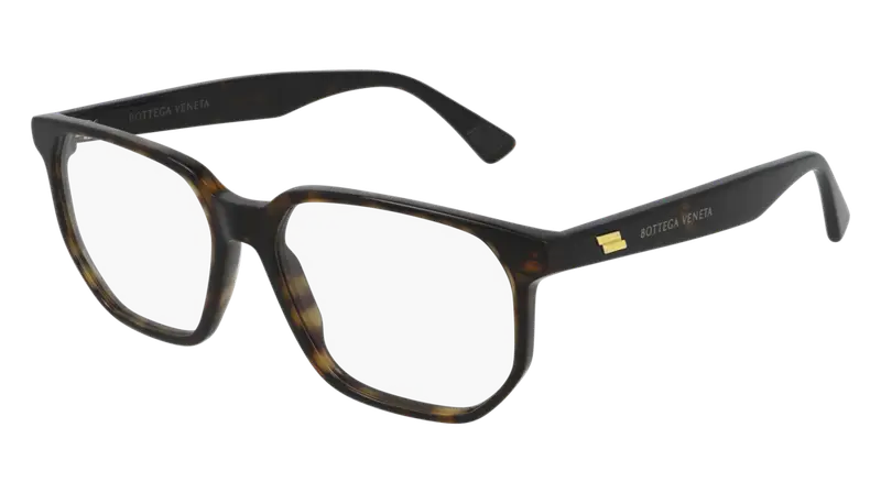 Bottega Veneta Unisex BV1097O 002 Montature da vista Acetato Havana Trasparente Squadrata