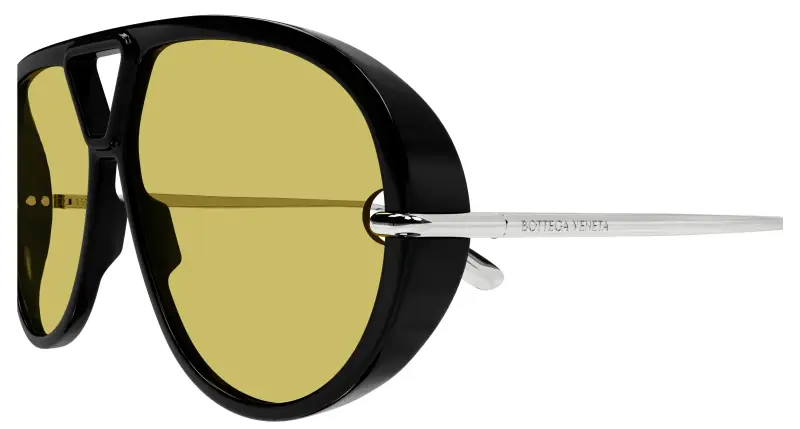 Unisex BV1274S 002 Occhiali da sole Acetato Nero Giallo Pilot miniatura 3