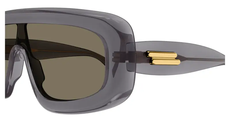 Unisex BV1281S 003 Occhiali da sole Acetato Grigio Marrone Maschera miniatura 3