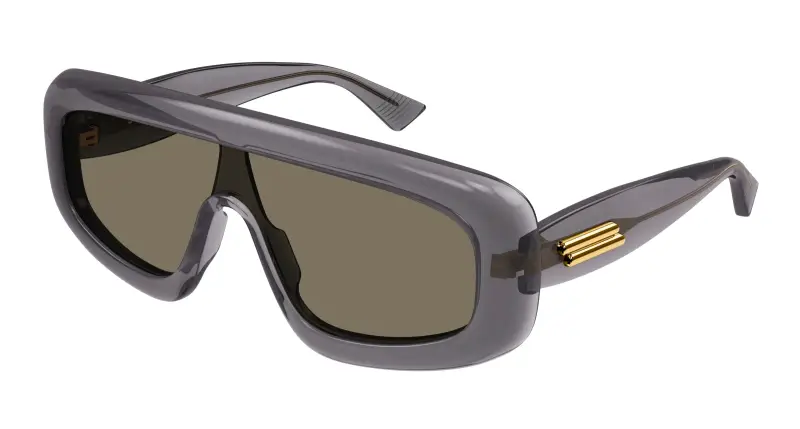 Unisex BV1281S 003 Occhiali da sole Acetato Grigio Marrone Maschera