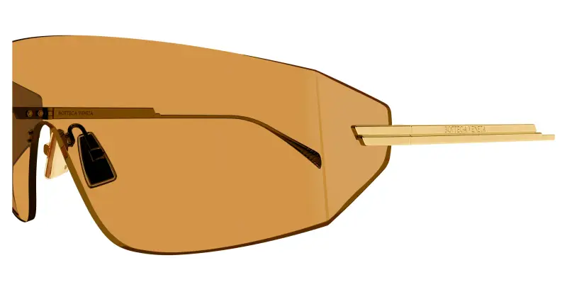 Unisex BV1299S 002 Occhiali da sole Metallo Oro Arancione Maschera miniatura 3