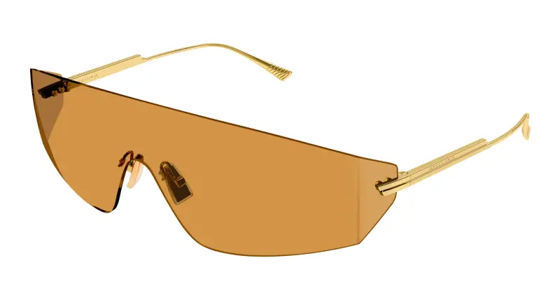 Unisex BV1299S 002 Occhiali da sole Metallo Oro Arancione Maschera