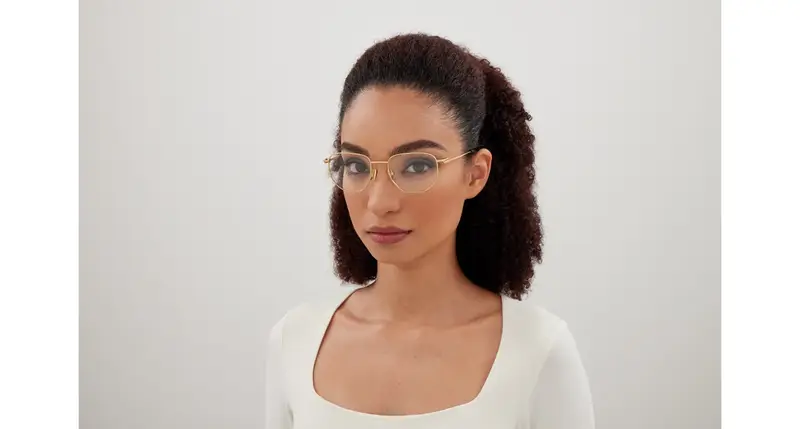 Bottega Veneta Unisex BV1301O 004 Montature da vista Metallo Oro Trasparente Rotonda miniatura 3