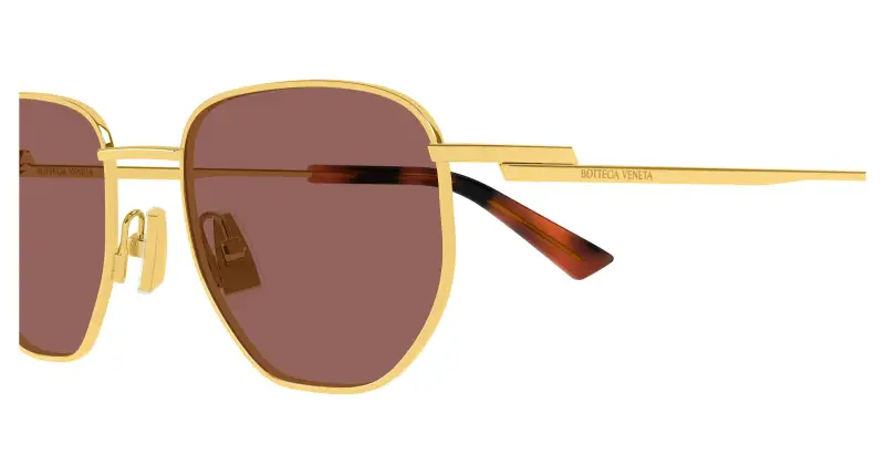 Unisex BV1301S 008 Occhiali da sole Metallo Oro Rosso Rotonda miniatura 3