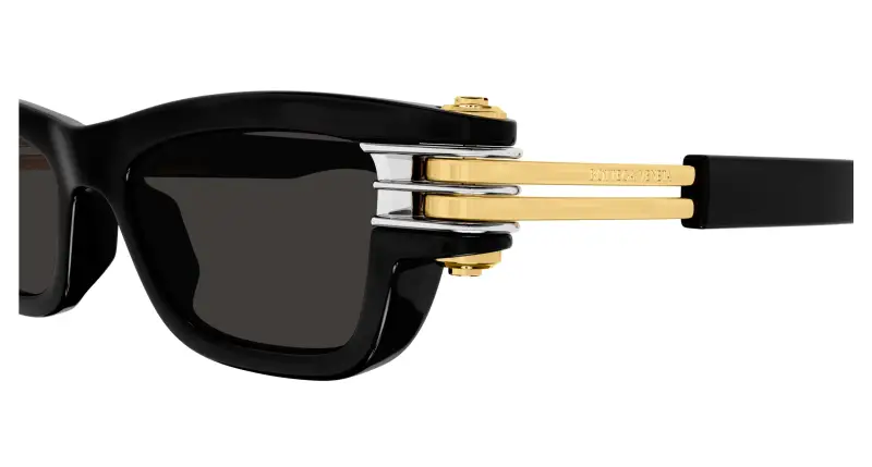 Unisex BV1308S 001 Occhiali da sole Iniettato Nero Grigio Squadrata miniatura 3