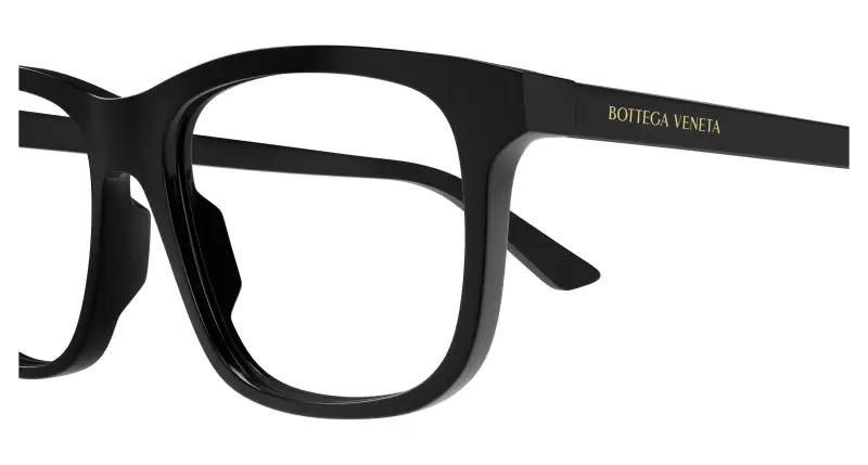 Unisex BV1316O 001 Montature da vista Acetato Nero Trasparente Squadrata miniatura 3