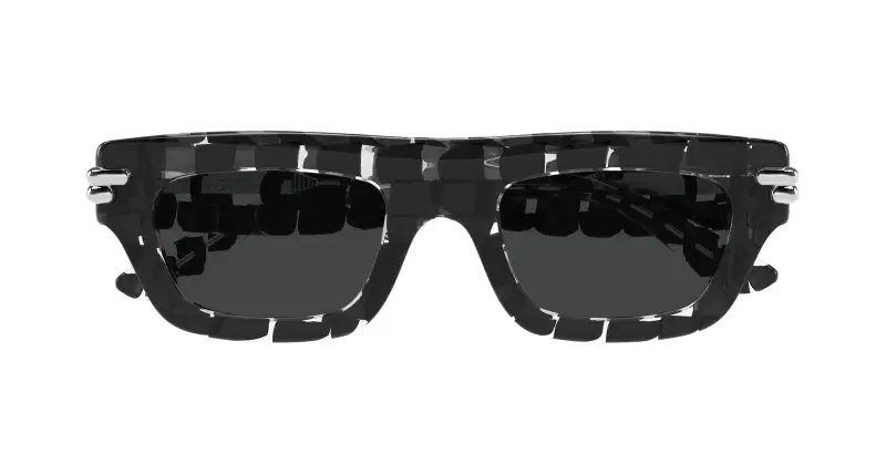 Unisex BV1321S 005 Occhiali da sole Acetato Nero Grigio Squadrata miniatura 2