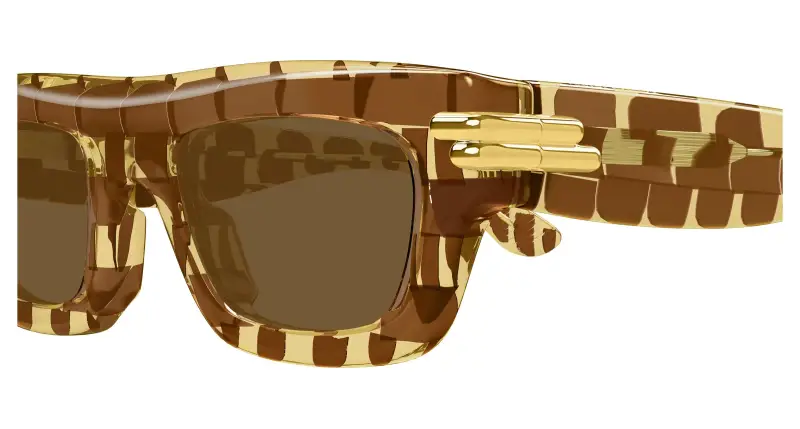 Unisex BV1321S 006 Occhiali da sole Acetato Marrone Marrone Squadrata miniatura 3