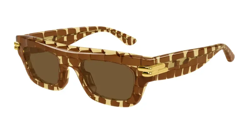 Unisex BV1321S 006 Occhiali da sole Acetato Marrone Marrone Squadrata