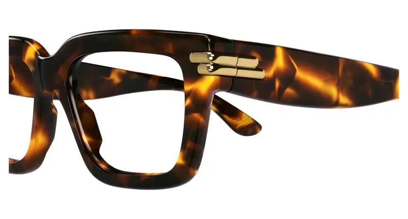 Bottega Veneta Unisex BV1324O 002 Montature da vista Acetato Havana Trasparente Squadrata miniatura 2