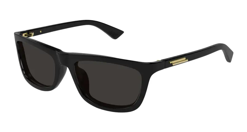 Unisex BV1328SA 001 Occhiali da sole Acetato Nero Grigio Squadrata