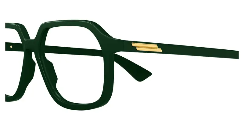 Bottega Veneta Unisex BV1329O 003 Montature da vista Acetato Verde Trasparente Squadrata miniatura 2