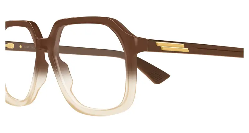 Unisex BV1329O 006 Montature da vista Acetato Marrone Trasparente Squadrata miniatura 3