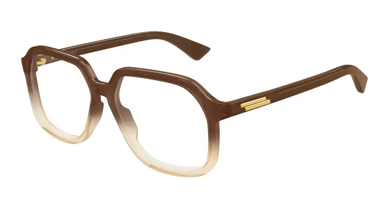 Unisex BV1329O 006 Montature da vista Acetato Marrone Trasparente Squadrata
