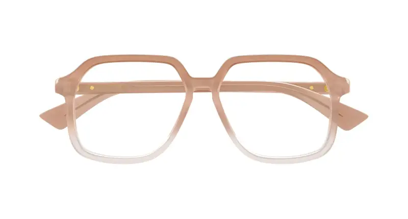 Unisex BV1329O 007 Montature da vista Acetato Rosa Trasparente Squadrata miniatura 2