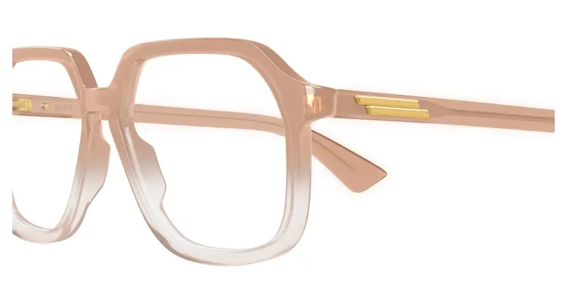 Unisex BV1329O 007 Montature da vista Acetato Rosa Trasparente Squadrata miniatura 3