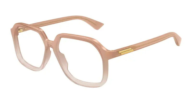 Unisex BV1329O 007 Montature da vista Acetato Rosa Trasparente Squadrata