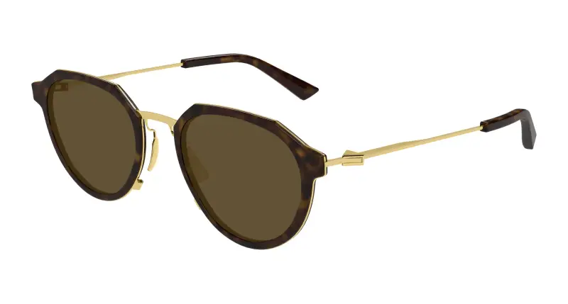 Unisex BV1331S 002 Occhiali da sole Acetato Havana Marrone Rotonda