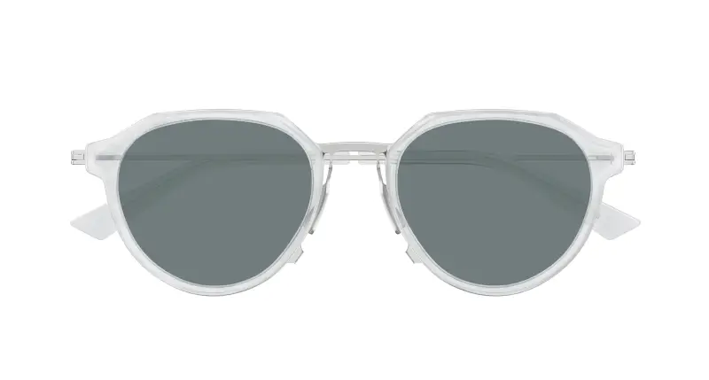 Unisex BV1331S 004 Occhiali da sole Acetato Grigio Verde Rotonda miniatura 2