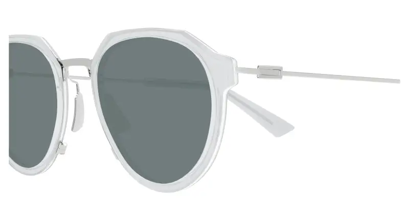 Unisex BV1331S 004 Occhiali da sole Acetato Grigio Verde Rotonda miniatura 3