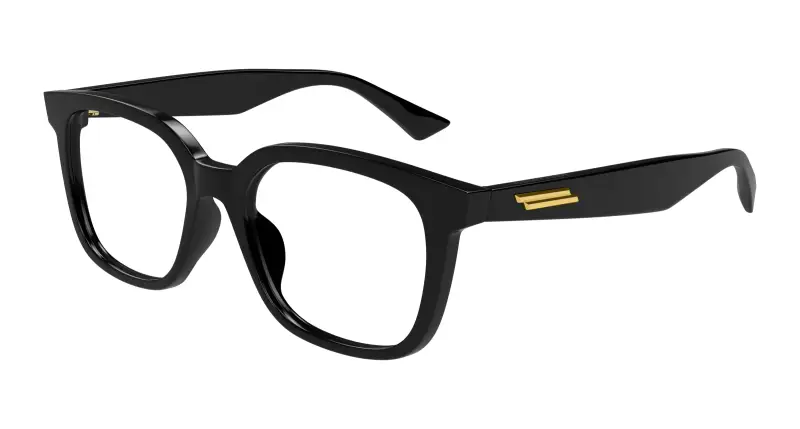 Unisex BV1334OA 001 Montature da vista Acetato Nero Trasparente Squadrata