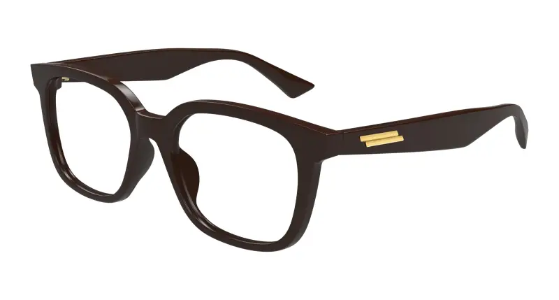 Unisex BV1334OA 004 Montature da vista Acetato Marrone Trasparente Squadrata