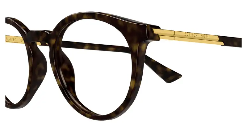 Bottega Veneta Unisex BV1335OA 002 Montature da vista Acetato Havana Trasparente Rotonda miniatura 2