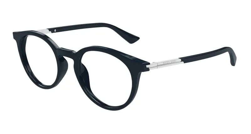 Bottega Veneta Unisex BV1335OA 004 Montature da vista Acetato Blu Trasparente Rotonda