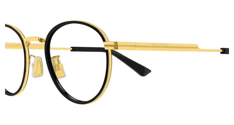Bottega Veneta Unisex BV1337OJ 001 Montature da vista Metallo Oro Trasparente Rotonda miniatura 2