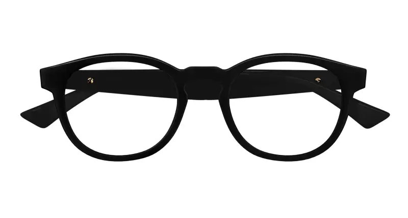 Unisex BV1339OK 001 Montature da vista Acetato Nero Trasparente Rotonda miniatura 2