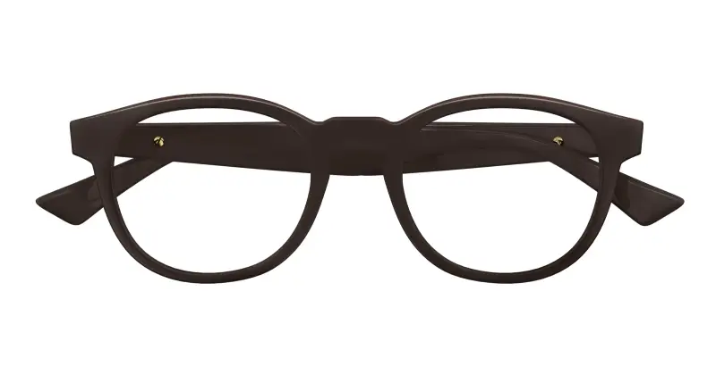 Unisex BV1339OK 002 Montature da vista Acetato Marrone Trasparente Rotonda miniatura 2