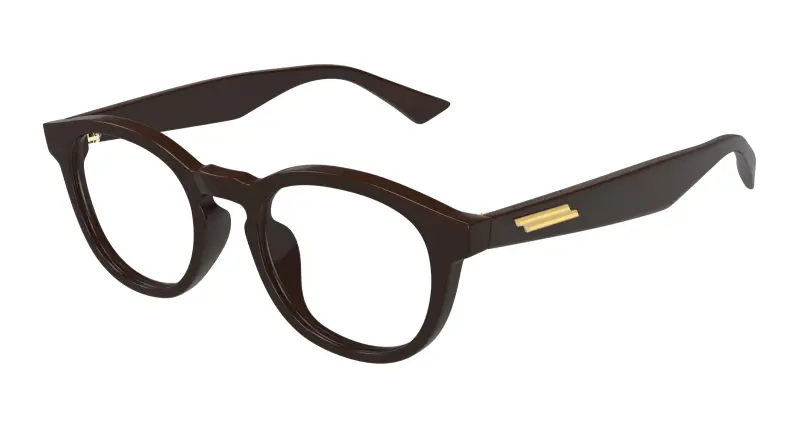 Unisex BV1339OK 002 Montature da vista Acetato Marrone Trasparente Rotonda