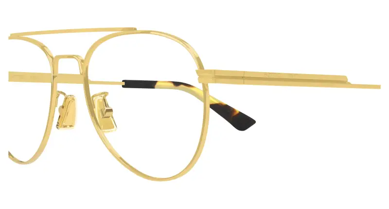 Unisex BV1340OK 001 Montature da vista Metallo Oro Trasparente Pilot miniatura 3